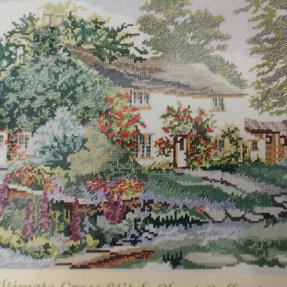DMC Rose Cottage Cross Stitch Pattern - The Cottage Collection